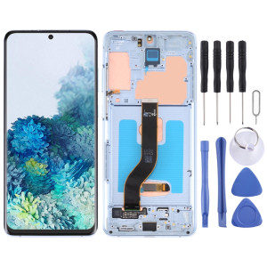 Écran LCD Super AMOLED d'origine pour Samsung Galaxy S20+ 5G SM-G986B/G985 Assemblage complet du numériseur avec cadre (Bleu) SH795L1258-20