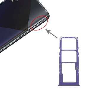 Pour Samsung Galaxy A50s SM-A507 Plateau de carte SIM + Plateau de carte SIM + Plateau de carte Micro SD (Violet) SH997P1926-20