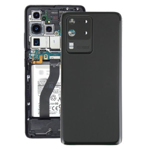 Coque arrière de batterie pour Samsung Galaxy S20 Ultra avec cache d'objectif d'appareil photo (noir) SH77BL1440-20