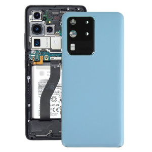 Coque arrière de batterie pour Samsung Galaxy S20 Ultra avec cache d'objectif d'appareil photo (bleu) SH77LL932-20