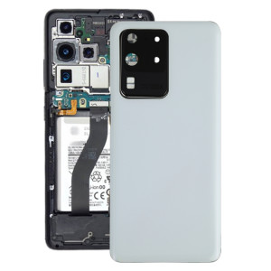 Coque arrière de batterie pour Samsung Galaxy S20 Ultra avec cache d'objectif d'appareil photo (blanc) SH77WL312-20