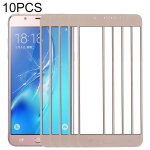 Pour Samsung Galaxy J5 (2016) / J510FN / J510F / J510G / J510Y / J510M 10pcs lentille extérieure en verre d'écran avant (or) SH27JL798-20