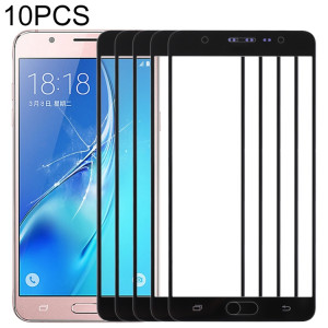 Pour Samsung Galaxy J7 Max 10pcs Lentille en verre extérieure de l'écran avant (Noir) SH45BL1007-20