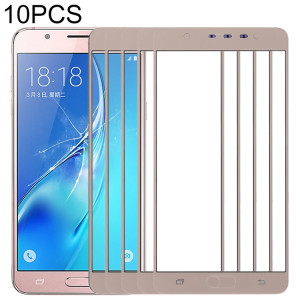 Pour Samsung Galaxy J7 Max 10pcs Lentille en verre extérieure de l'écran avant (or) SH45JL962-20