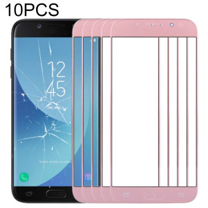 Pour Samsung Galaxy J5 (2017) / J530 10pcs lentille extérieure en verre d'écran avant (or rose) SH2RGL433-20