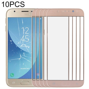 Pour Samsung Galaxy J3 2017 / J330 10pcs Lentille en verre extérieure de l'écran avant (Or) SH53JL1008-20
