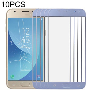 Pour Samsung Galaxy J3 (2017) / J330 10pcs Lentille en verre extérieure de l'écran avant (Bleu) SH53LL1028-20