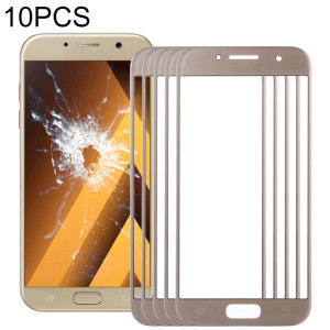 Pour Samsung Galaxy A7 (2017) / A720 10pcs lentille extérieure en verre d'écran avant (or) SH58JL523-20