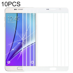 Pour Samsung Galaxy Note 5 10pcs Lentille en verre extérieure de l'écran avant (Blanc) SH570W482-20