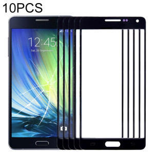 Pour Samsung Galaxy A5 / A500 10pcs Lentille en verre extérieure de l'écran avant (Noir) SH574B1199-20