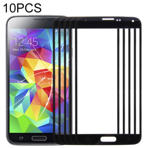 Pour Samsung Galaxy S5 / G900 10pcs lentille extérieure en verre d'écran avant (noir) SH577B57-20