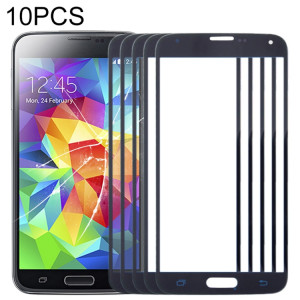 Pour Samsung Galaxy S5 / G900 10pcs Lentille en verre extérieure de l'écran avant (Bleu foncé) SH577D1927-20