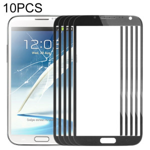 Pour Samsung Galaxy Note II / N7100 10pcs Lentille en verre extérieure de l'écran avant (Noir) SH81BL847-20