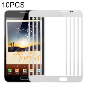 Pour Samsung Galaxy Note N7000 / i9220 10pcs Lentille en verre extérieure de l'écran avant (Blanc) SH83WL1441-20