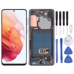 Écran LCD Super AMOLED d'origine pour Samsung Galaxy S21 4G/S21 5G SM-G990 SM-G991 Assemblage complet du numériseur avec cadre (Noir) SH045B1879-20