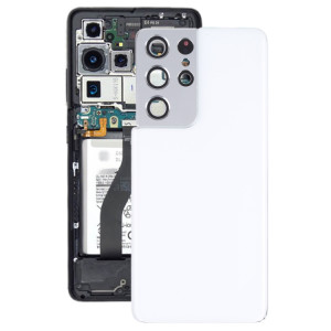 Couverture arrière de la batterie avec couvercle de la lentille de caméra pour Samsung Galaxy S21 Ultra 5G (Blanc) SH67WL1374-20