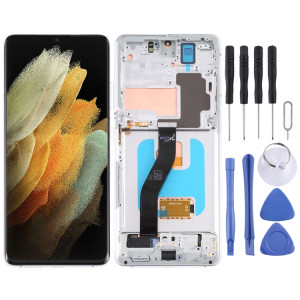 Écran LCD Super AMOLED d'origine pour Samsung Galaxy S21 Ultra 5G SM-G998B Assemblage complet du numériseur avec cadre (Argent) SH074S1815-20