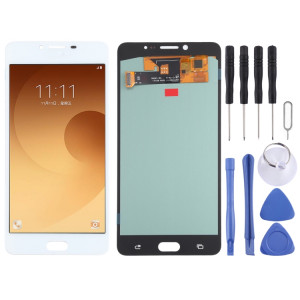 Écran LCD OLED pour Samsung Galaxy C9 Pro SM-C9000/C900 avec assemblage complet du numériseur (Blanc) SH084W702-20