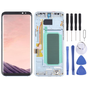 Écran LCD OLED pour Samsung Galaxy S8+ SM-G955 avec numériseur complet avec cadre (Bleu) SH099L828-20