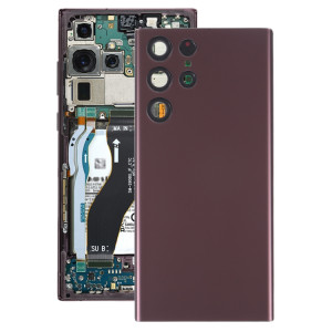 Coque arrière de batterie pour Samsung Galaxy S22 Ultra 5G SM-S908B avec cache d'objectif d'appareil photo (violet) SH04PL1085-20