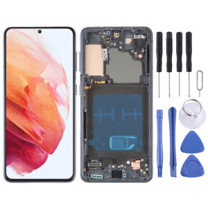 Écran LCD en matériau OLED pour Samsung Galaxy S21 5G SM-G991B Assemblage complet du numériseur avec cadre (Noir) SH647B390-20