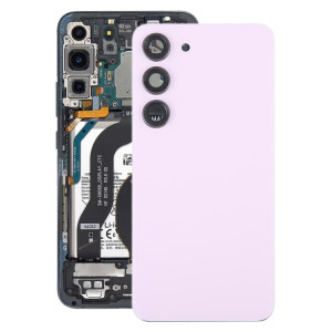 Pour Samsung Galaxy S23 SM-S911B Couvercle arrière de batterie en verre OEM avec couvercle d'objectif d'appareil photo (rose) SH63FL939-20