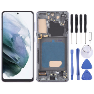 Pour Samsung Galaxy S21 5G SM-G991 TFT LCD Écran Numériseur Assemblage complet avec cadre (Gris) SH685H1245-20