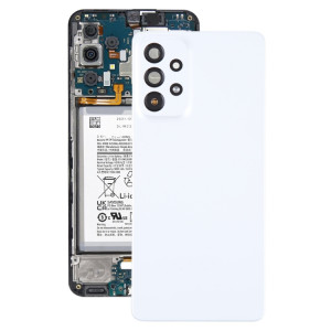 Pour Samsung Galaxy A73 5G SM-A736B Coque arrière de batterie d'origine avec cache d'objectif d'appareil photo (blanc) SH92WL192-20