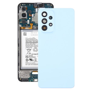 Pour Samsung Galaxy A33 5G SM-A336B Coque arrière de batterie d'origine avec cache d'objectif d'appareil photo (bleu) SH94LL456-20