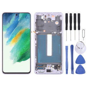 Pour Samsung Galaxy S21 FE 5G SM-G990B Écran LCD d'origine numériseur assemblage complet avec cadre (violet) SH113P1815-20