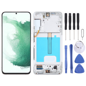 Pour Samsung Galaxy S22 + 5G SM-S906B Écran LCD d'origine numériseur complet avec cadre (blanc) SH114W186-20