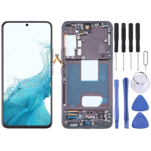 Pour Samsung Galaxy S22 5G SM-S901B Écran LCD d'origine numériseur complet avec cadre (noir) SH115B1500-20