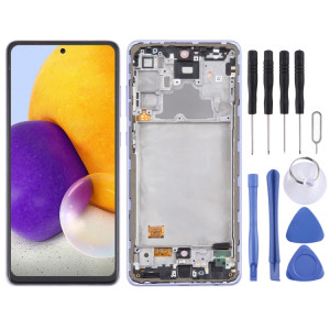 Pour Samsung Galaxy A72 4G SM-A725 6,43 pouces Écran LCD d'origine numériseur assemblage complet avec cadre (violet) SH116P1975-20