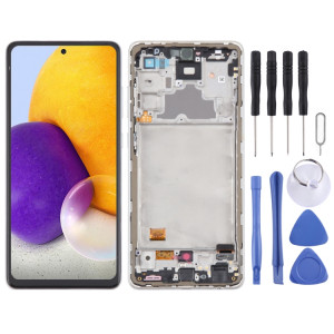 Pour Samsung Galaxy A72 4G SM-A725 6,43 pouces Écran LCD d'origine numériseur assemblage complet avec cadre (blanc) SH116W1220-20