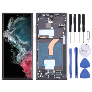 Pour Samsung Galaxy S22 Ultra 5G SM-S908B Écran LCD d'origine numériseur complet avec cadre (noir) SH117B612-20