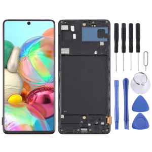 Pour Samsung Galaxy A71 4G SM-A715F 6,43 pouces OLED LCD écran numériseur assemblage complet avec cadre (noir) SH120B170-20