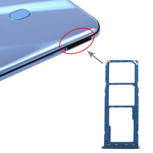 Pour Galaxy A20 A30 A50 Plateau de carte SIM + Plateau de carte SIM + Plateau de carte Micro SD (Bleu) SH324L235-20