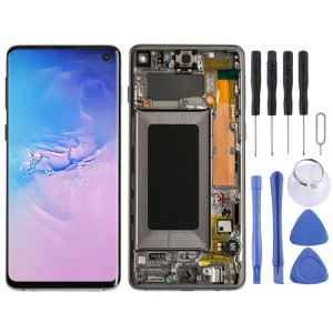 Écran LCD Super AMOLED d'origine avec cadre pour Galaxy S10 4G Digitizer Full Assembly (Noir) SH679B147-20