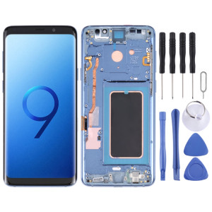 Écran LCD Super AMOLED d'origine pour Galaxy S9 / G960F / DS / G960U / G960W / G9600 Assemblage complet du numériseur avec cadre (Bleu) SH460L1655-20