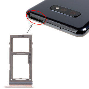 Pour Samsung Galaxy S10+ / S10 / S10e Plateau de carte SIM + Plateau de carte Micro SD (Or rose) SH334J1588-20
