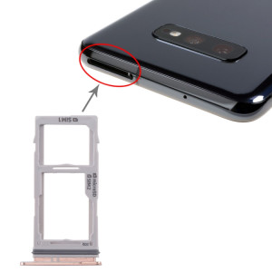 Pour Galaxy S10+ / S10 / S10e Plateau de carte SIM + Plateau de carte SIM / Plateau de carte Micro SD (Or rose) SH35RG1142-20