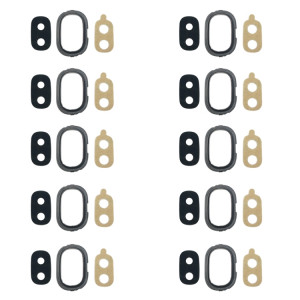 Pour Galaxy J4, J400F/DS, J400G/DS Lunette de caméra arrière 10 pièces avec couvercle d'objectif et adhésif (noir) SH638B1845-20