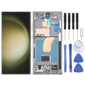 Pour Samsung Galaxy S23 Ultra 5G SM-S918U Édition US 6,78 pouces OLED LCD Écran Numériseur Assemblage Complet avec Cadre (Vert) SH111G231-20