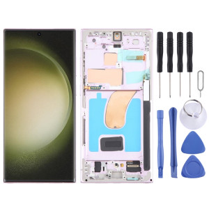 Pour Samsung Galaxy S23 Ultra 5G SM-S918U Édition US 6,78 pouces OLED LCD Écran Numériseur Assemblage Complet avec Cadre (Violet) SH111P1073-20