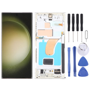 Pour Samsung Galaxy S23 Ultra 5G SM-S918U Édition US 6,78 pouces OLED LCD Écran Numériseur Assemblage Complet avec Cadre (Argent) SH111S1076-20