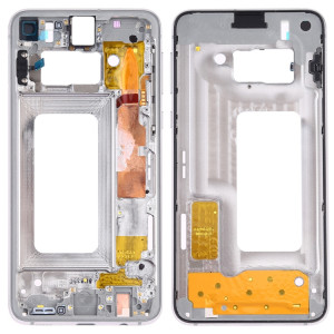 Pour Samsung Galaxy S10e SM-G970F/DS, SM-G970U, SM-G970W Plaque de cadre central avec touches latérales (Blanc) SH389W299-20