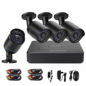 Kit de caméras DVR AHD, caméra de vision nocturne / détection de mouvement, distance infrarouge: 20m COTIER A4B5-Mini 4 canaux 720P 1.0 Mega 4 pixels SC243B1360-20