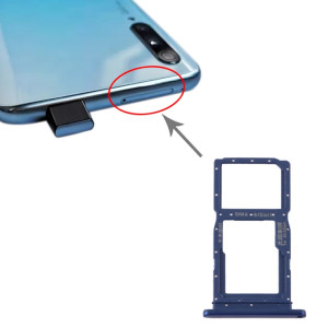Plateau pour Carte SIM + Plateau pour Carte SIM / Plateau pour Carte Micro SD pour Huawei Y9s 2020 (Bleu) SH585L1687-20
