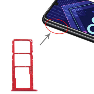 Plateau pour carte SIM + Plateau pour carte SIM + Plateau pour carte Micro SD pour Huawei Honor 8A Pro (Rouge) SH586R461-20