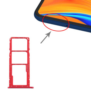 Plateau de la carte SIM + plateau de la carte SIM + plateau de la carte Micro SD pour Huawei Y6s (2019) (rouge) SH588R139-20